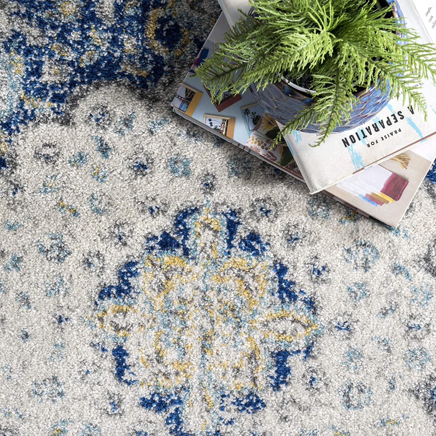 nuLOOM Paisley Verona Vintage Persian Area Rug, 3' x 5' Oval, Blue