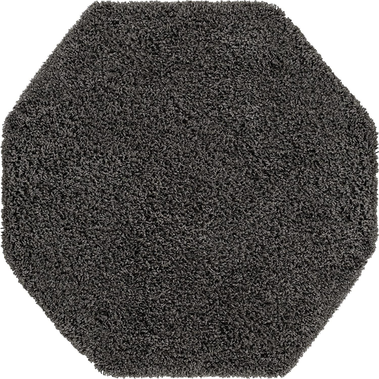 Unique Loom Solo Solid Shag Collection Area Modern Plush Rug Lush & Soft, 4' 0 x 4' 0, Graphite Gray