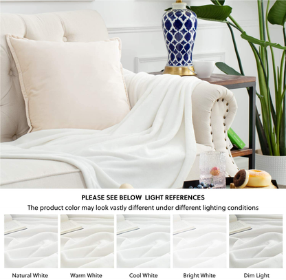 Bedsure Fleece Baby Blanket Unisex for Boys, Girls, Kids, Toddler, Infant, Newborn, 30x40 inches, White - Fuzzy Warm Cozy Soft Blanket, Plush Microfiber Blankets for Crib Stroller Nap