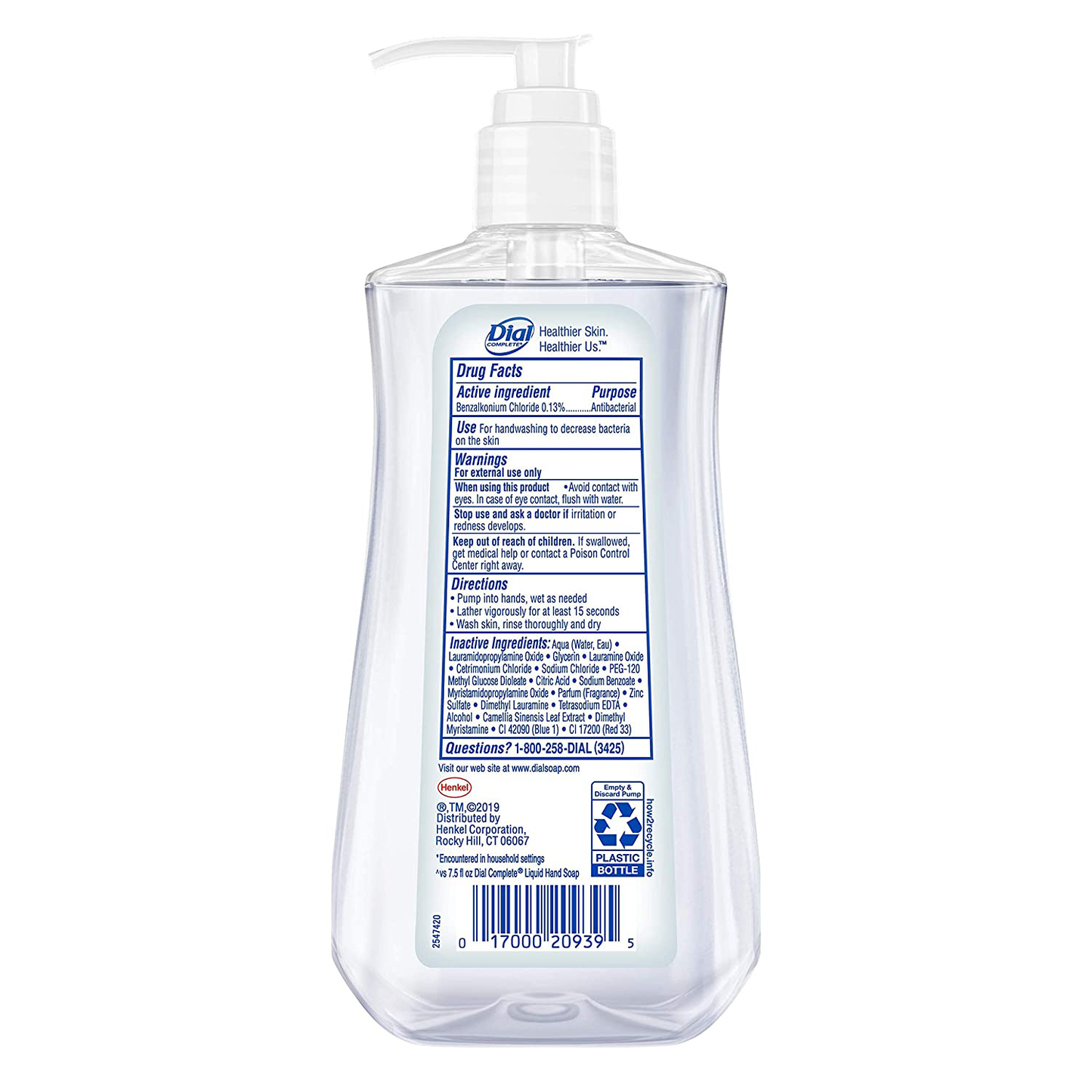 Dial Antibacterial Liquid Hand Soap, White Tea, 11 Ounce (Pack of 4), 4 Count
