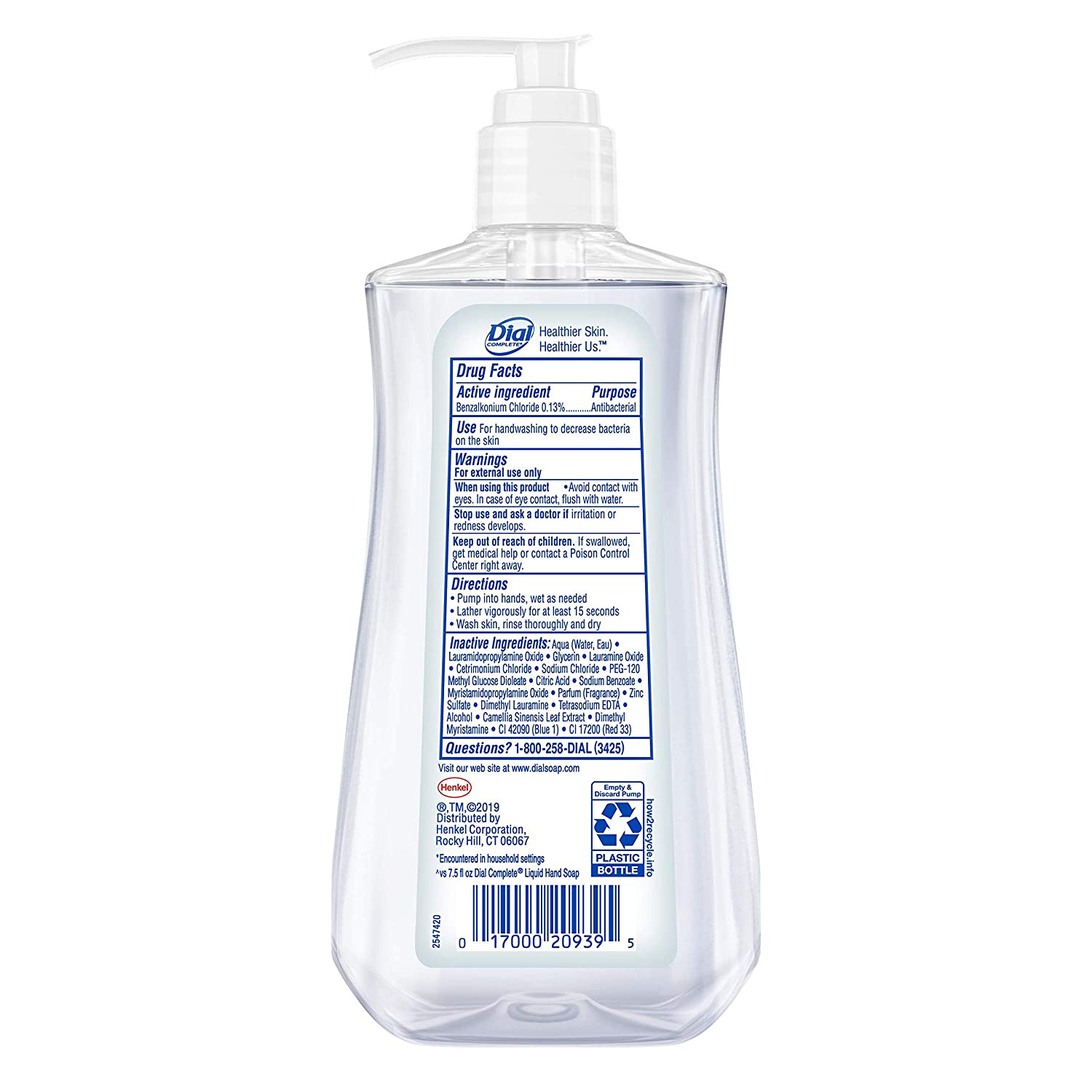 Dial Antibacterial Liquid Hand Soap, White Tea, 11 Ounce (Pack of 4), 4 Count