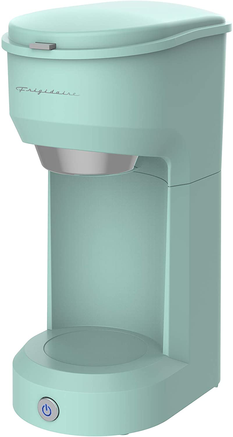 Frigidaire ECMK088-MINT Retro Single Serve Maker, Brewer for Ground Coffee, MINT