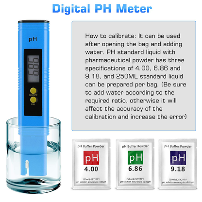 PH Meter for Water Hydroponics Digital PH Tester Pen 0.01 High Accuracy Pocket Size with 0-14 PH Measurement Range for Household Drinking, Pool and Aquarium (Yellow)