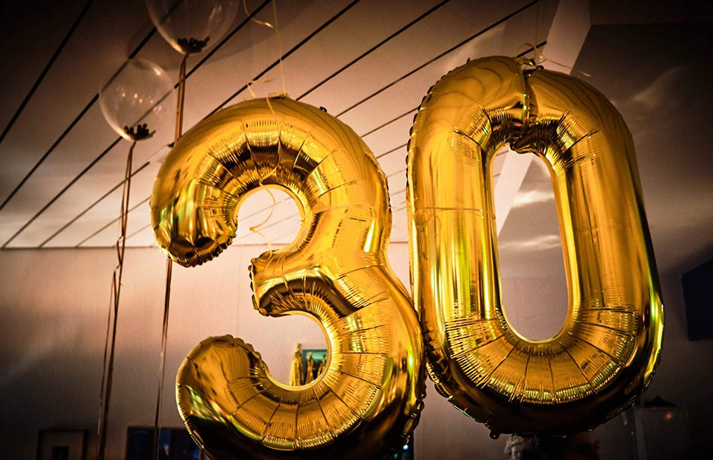 40 Inch Gold Large Number Balloons - Foil Mylar  Decorations