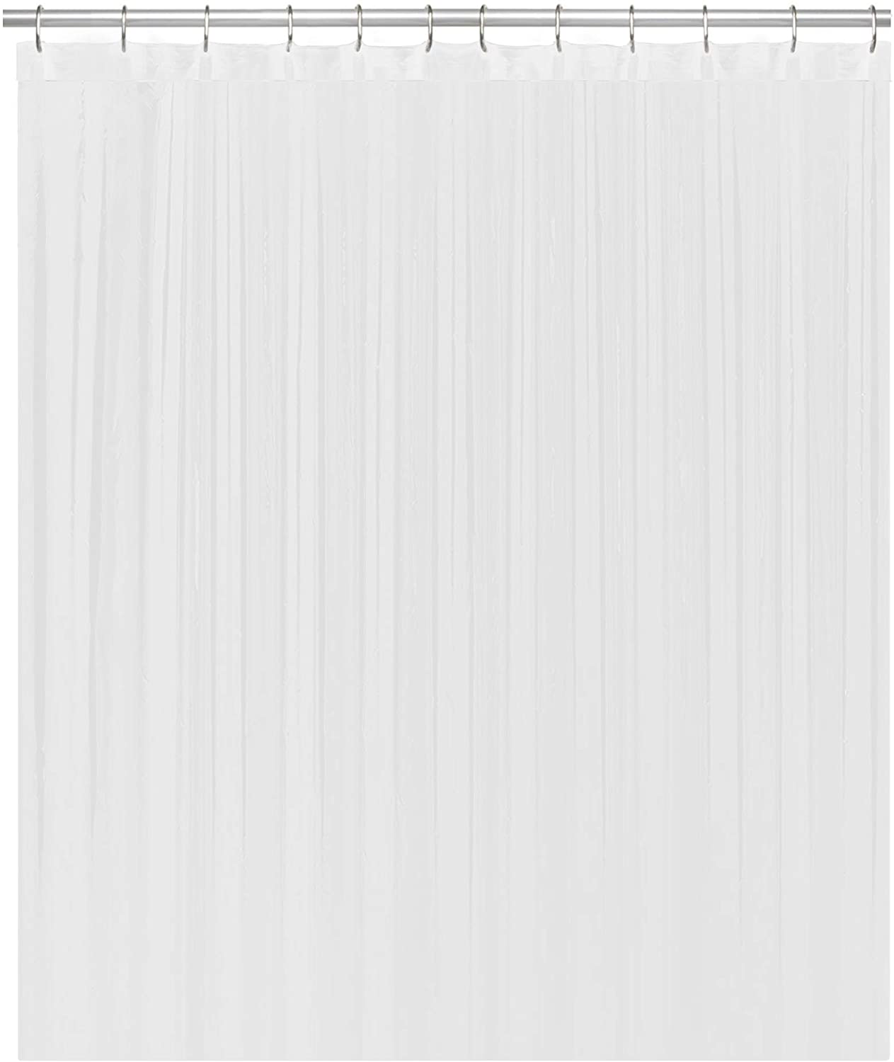 LiBa PEVA 8G Bathroom Small Shower Stall Curtain Liner, 36" W x 72" H Narrow Size, Clear, 8G Heavy Duty Waterproof Shower Stall Curtain Liner