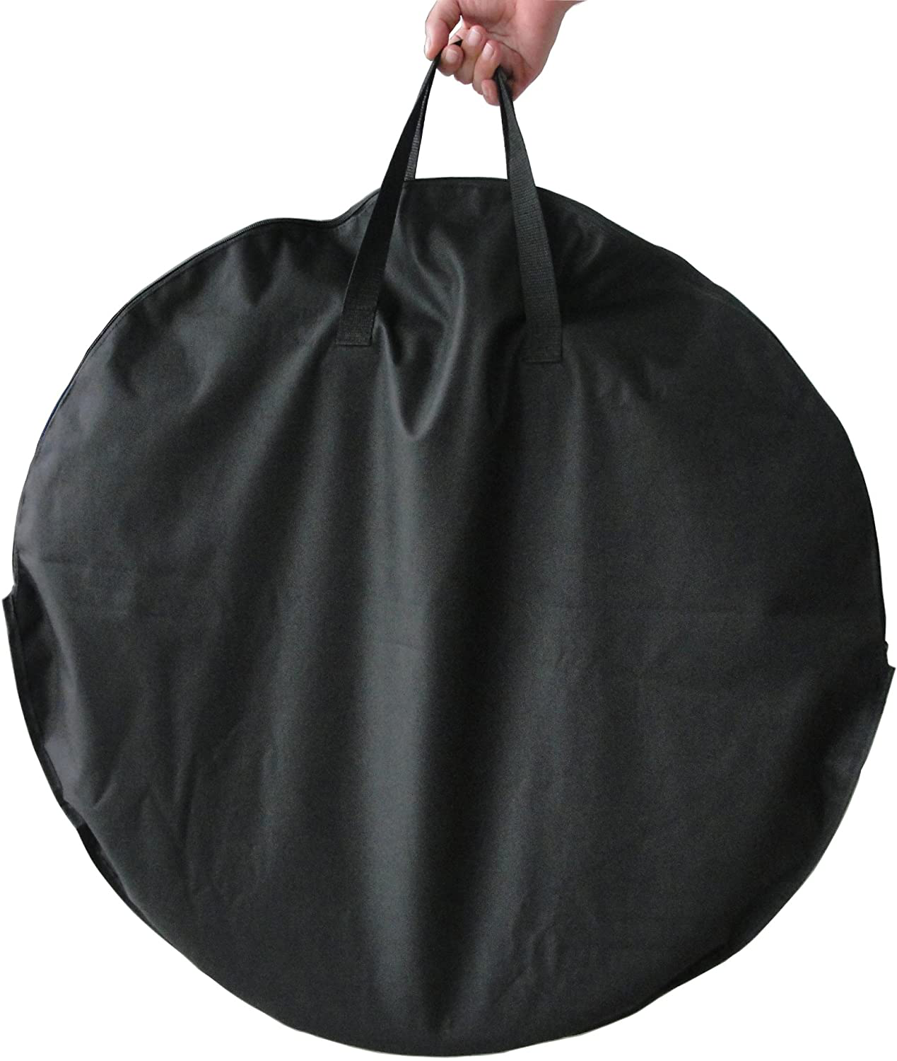 Fire Sense Portable Folding Round Black Steel 29 Inch Fire Pit with Carry Bag | Wood Burning | Mesh Spark Screen, Wood Grate, Cooking Grate, and Screen Lift Tool Included | Lightweight Patio