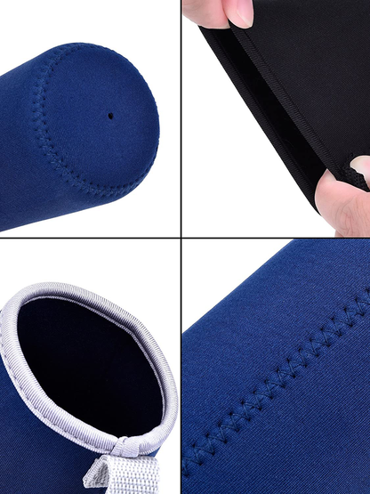 Mudder 2 Pieces Water Bottle Sleeve Neoprene Carrier Nylon Bottle Sleeve for 19.4 oz Glass Water Bottle, 550 ml (Black and Navy Blue)