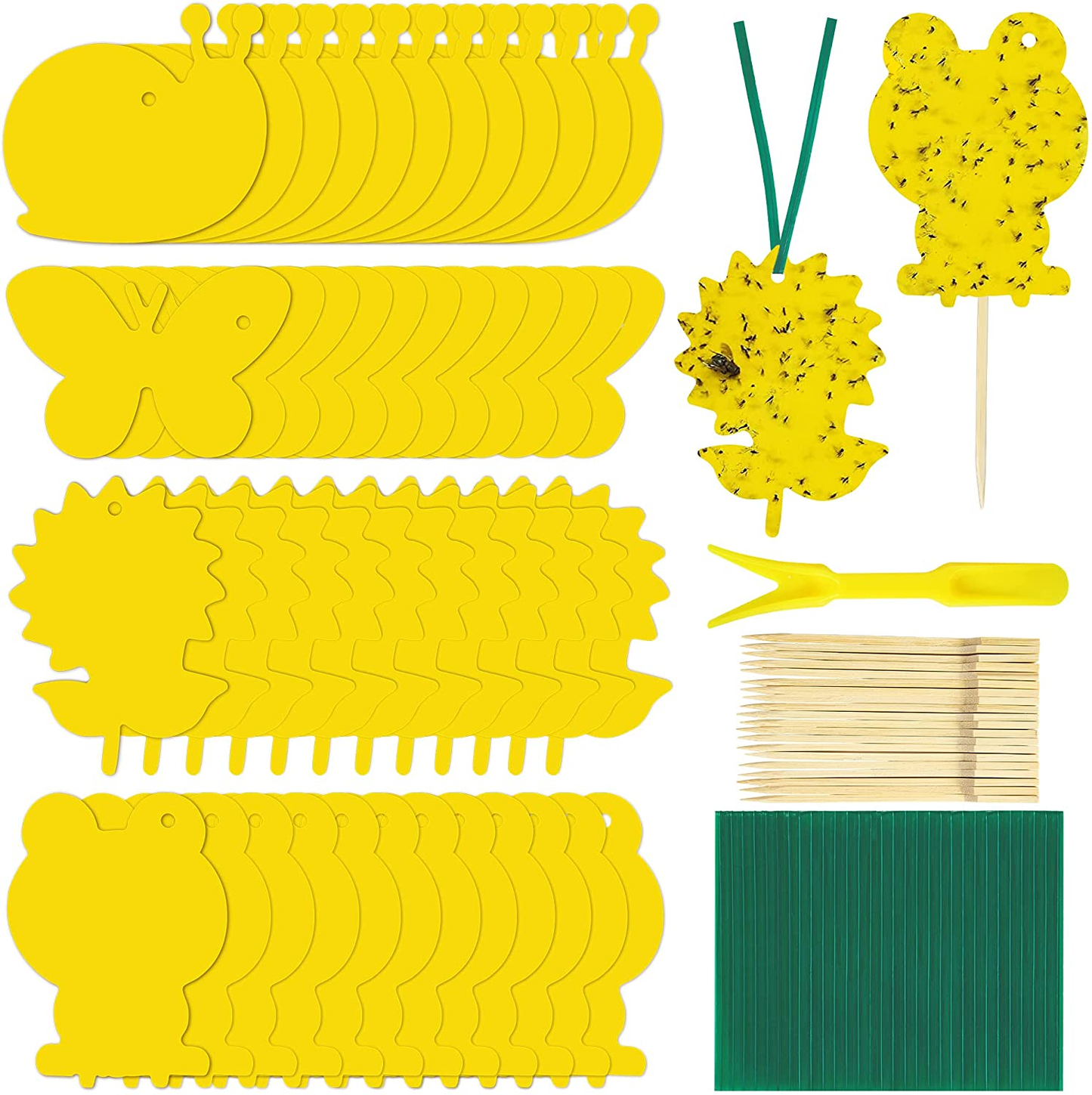 Multi Pack Yellow Fruit Fly Trap, 5 x 3 Inches Sticky Fungus Gnat Killer for Flying Plant Insect, Fungus Gnats, Whiteflies
