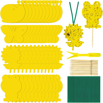 Multi Pack Yellow Fruit Fly Trap, 5 x 3 Inches Sticky Fungus Gnat Killer for Flying Plant Insect, Fungus Gnats, Whiteflies