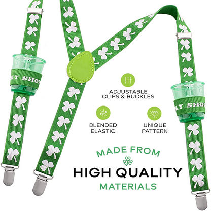 St Patricks Day Suspenders - Men's Suspenders with Clips - Many Colors to Choose From