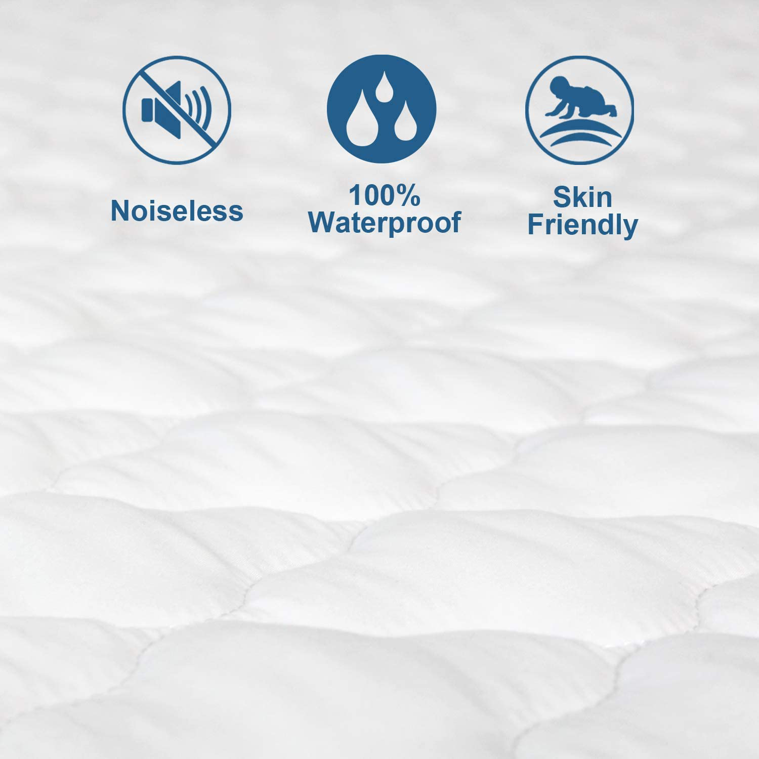 SPRINGSPIRIT King Size Waterproof Mattress Pad, Waterproof Mattress Pad Cover with Elastic Extra Long Skirt up to 18"- Ultra Soft Breathable Mattress Protector