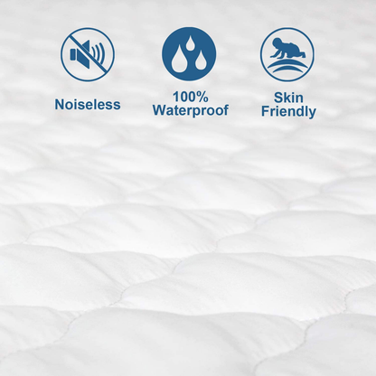 SPRINGSPIRIT King Size Waterproof Mattress Pad, Waterproof Mattress Pad Cover with Elastic Extra Long Skirt up to 18"- Ultra Soft Breathable Mattress Protector