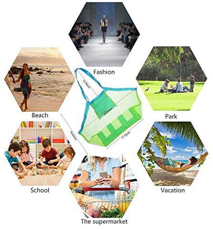 SupMLC Mesh Beach Bag Extra Large Beach Bags and Totes Tote Backpack Toys Towels Sand Away For Holding Beach Toys Children' Toys Market Grocery Picnic Tote