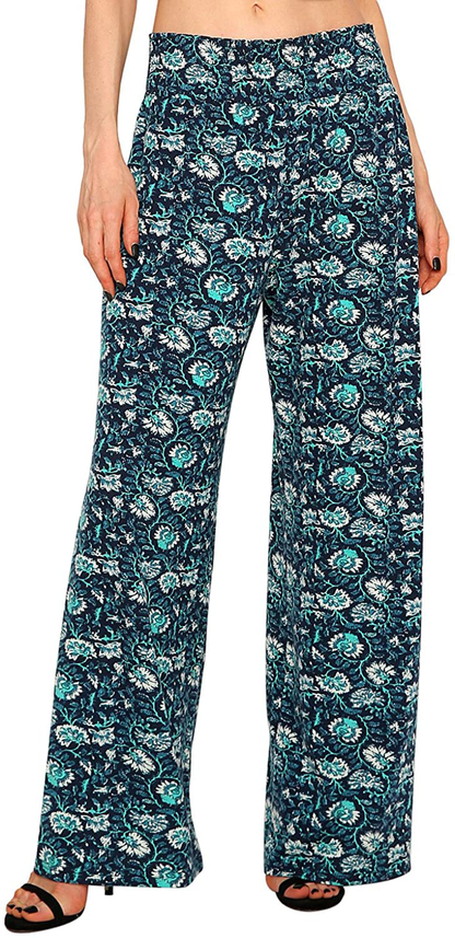 Urban CoCo Women's Boho Palazzo Pants Wide Leg Lounge Pants