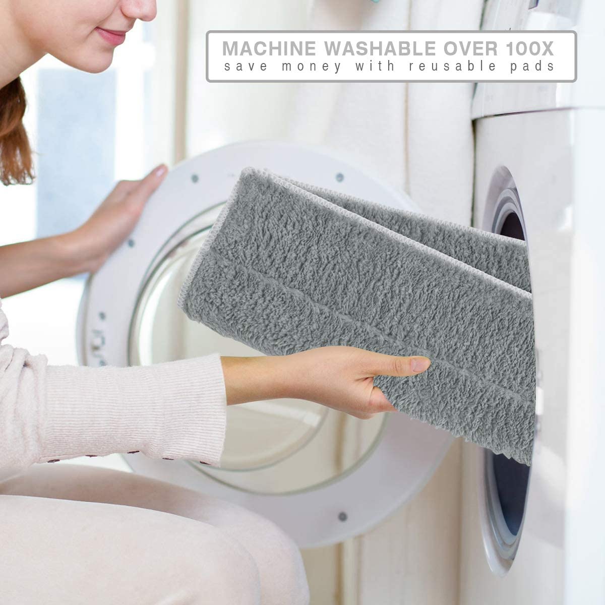 MAYSHINE Microfiber Hardwood Floor Mop - 5 Washable & Reusable Flat Mops Cloths/Pads, for Wet or Dry Floor Cleaning