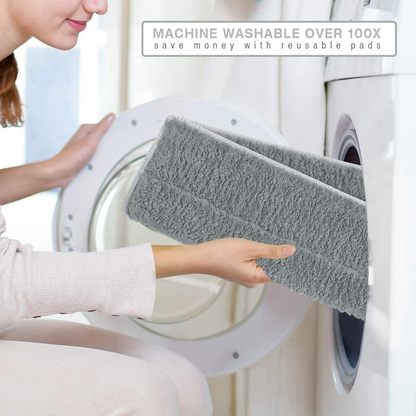 MAYSHINE Microfiber Hardwood Floor Mop - 5 Washable & Reusable Flat Mops Cloths/Pads, for Wet or Dry Floor Cleaning