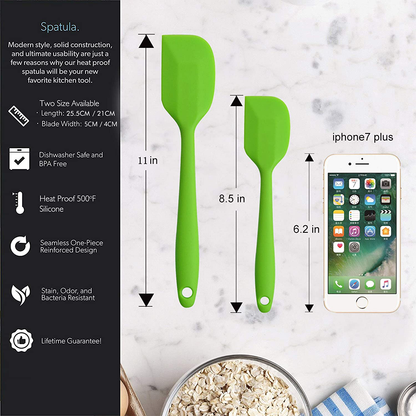 Silicone Spatulas, 11 inch Rubber Spatula Heat Resistant Non-Stick Flexible Scrapers Baking Mixing Tool (4 Piece)