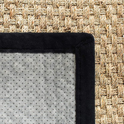 Safavieh Natural Fiber Collection NF114G Border Basketweave Seagrass Runner, 2'6" x 12' , Olive