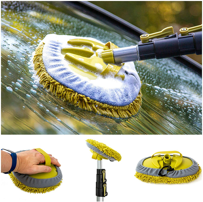 DocaPole 5-12 Foot Car Cleaning Kit | Car Wash Kit with Soft Car Wash Brush, Car Squeegee, Car Wash Mitt (2X), Microfiber Cleaning Head & 12’ Extension Pole | Car Detailing Kit with Long Handle