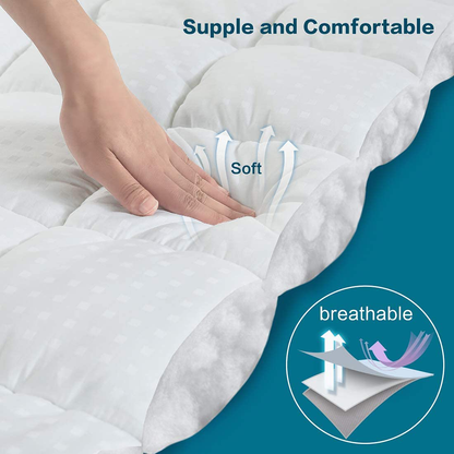 MEROUS Full Size Mattress Pad Pillow Top Quilted Mattress Cover Mattress Protector Cotton 8-21" Deep Pocket Cooling Mattress Topper