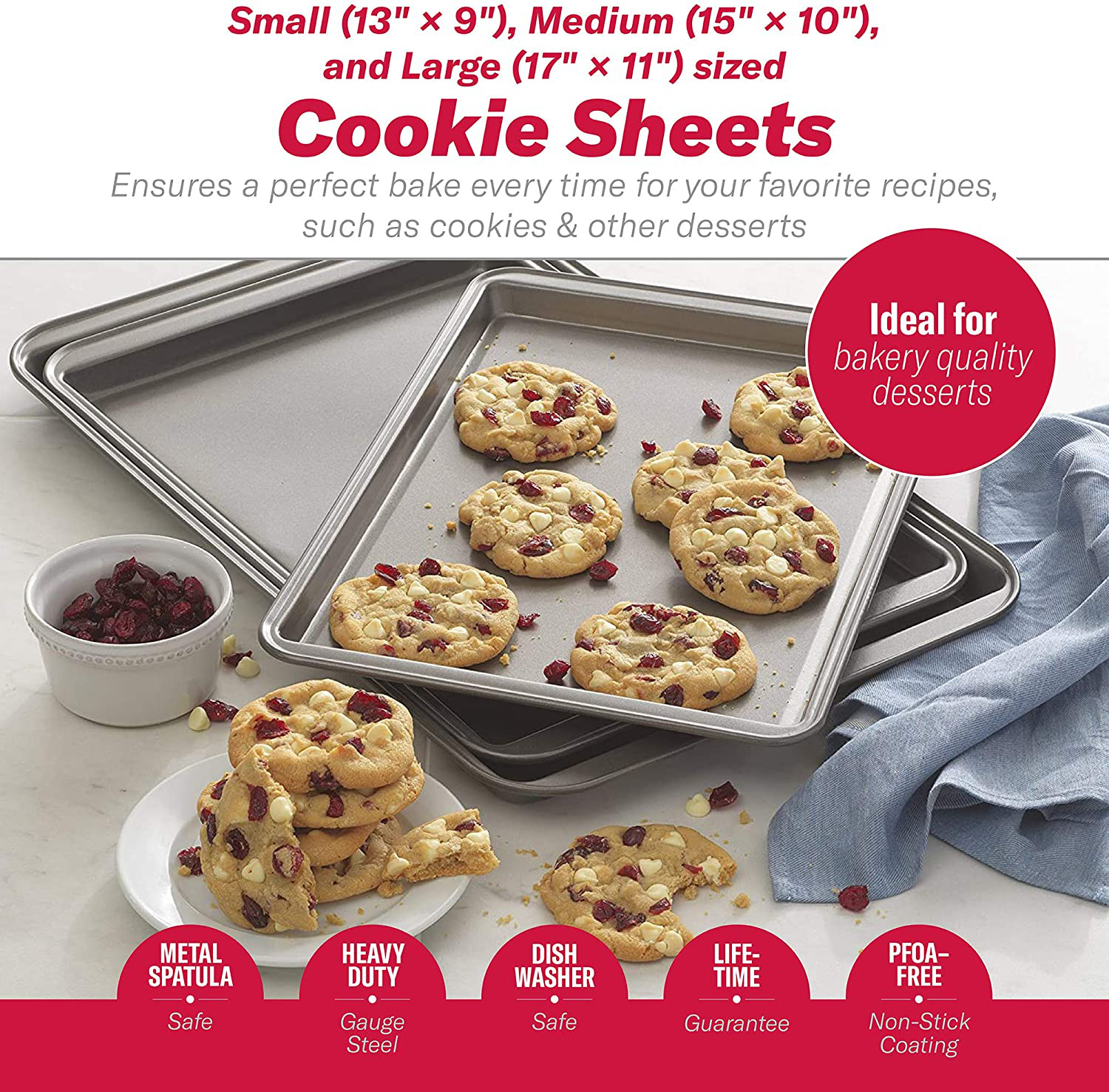 Goodcook Baking Sheet, 13 Inch x 9 Inch, Dark gray