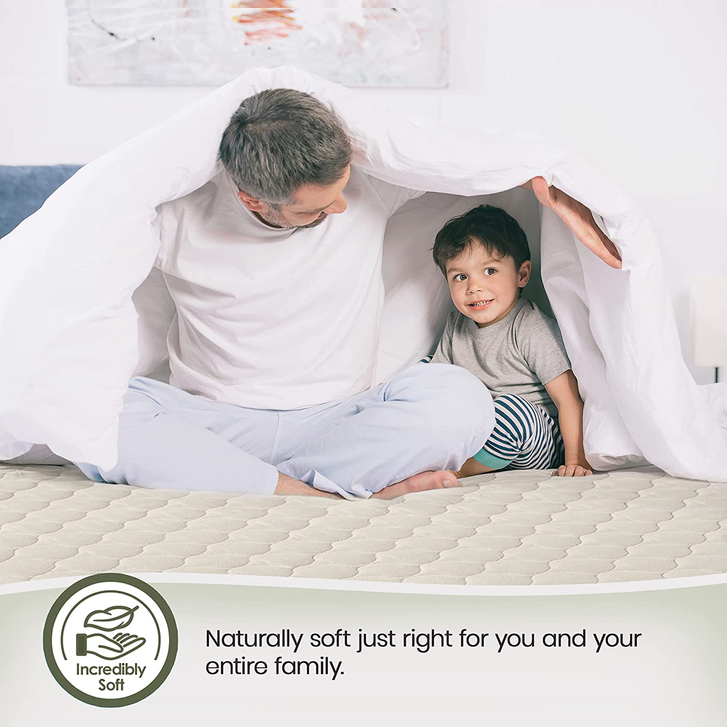 Whisper Organics 100% Organic Cotton Quilted Mattress Cover, 17" Deep - GOTS Certified (Twin)