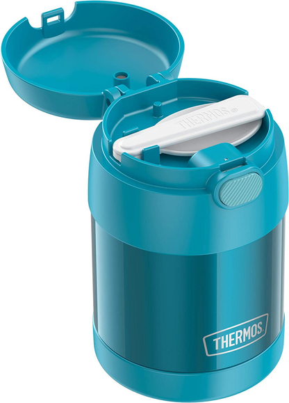 THERMOS FUNTAINER 10 Ounce Stainless Steel Vacuum Insulated Kids Food Jar with Folding Spoon, Navy