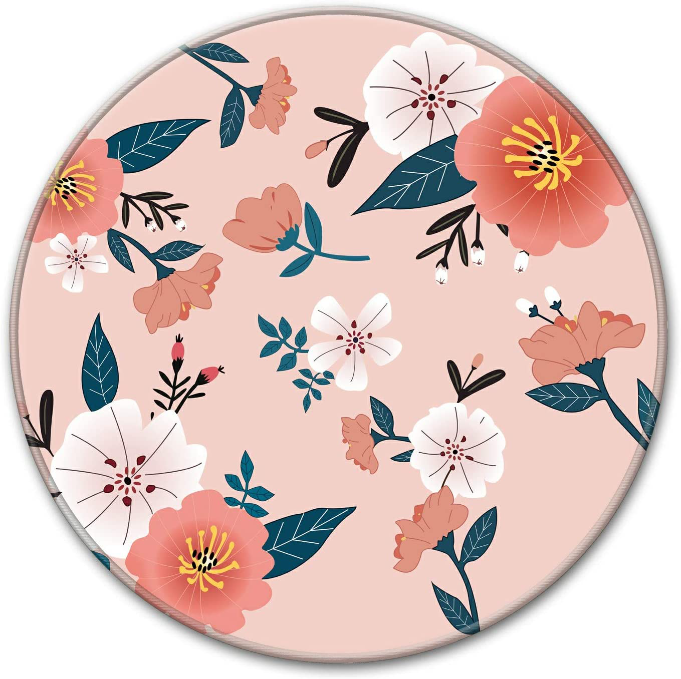 HOPONY Mouse Pad with Stitched Edge, Premium-Textured Mouse Mat with Waterproof Non-Slip Rubber Base, Cute Round Mousepad for Laptop Computer Office Desk Accessories,7.9 x 7.9 inch, Blue Marble