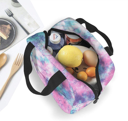 PrelerDIY Abstract Liquid Lunch Box - Insulated Lunch Bags for Women/Men Watercolor Design Reusable Lunch Tote Bags, Perfect for Office/Camping/Hiking/Picnic/Beach/Travel
