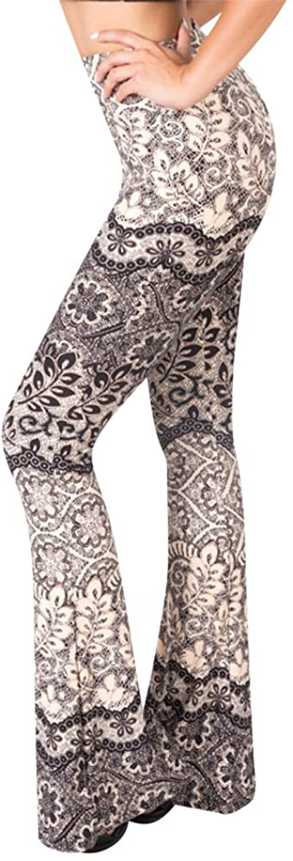 SATINA High Waisted Flare Palazzo Wide Leg Pants | Printed & Solid | Reg & Plus