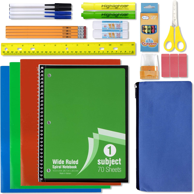 30 Piece School Supplies Kit for Elementary School Students
