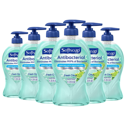 Softsoap Antibacterial Liquid Hand Soap Pump, Gentle Clean, Sparkling Pear - 11.25 Fluid Ounce, 6 Packs