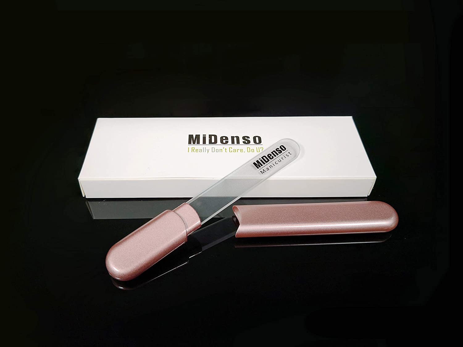 Premium Glass Nail File With Case, Crystal Diamond Salon Best Beauty Nail Buffer