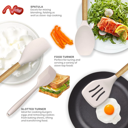 14 Piece Silicone Cooking Utensils Kitchen Utensil Set