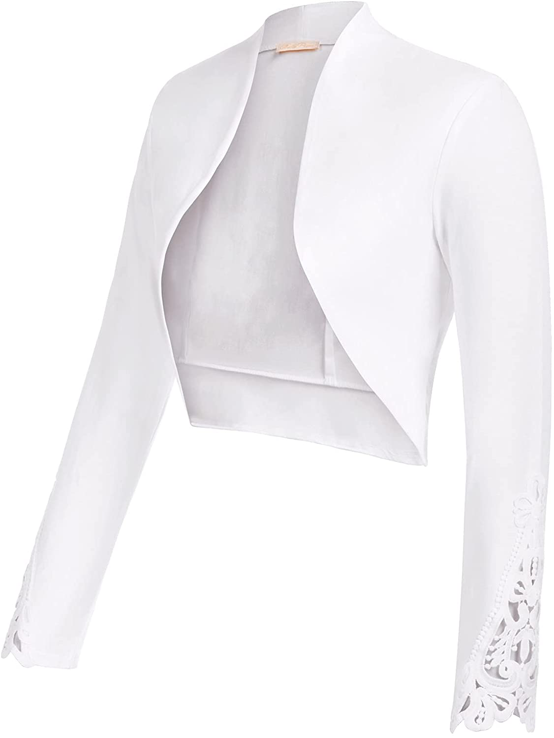 Belle Poque Women's Vintage Cropped Shrug Open Front Long Sleeve Ruffled Bolero Cardigan…