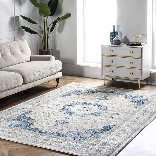 nuLOOM Paisley Vintage Persian Runner Rug, 2' 6" x 10', Blue
