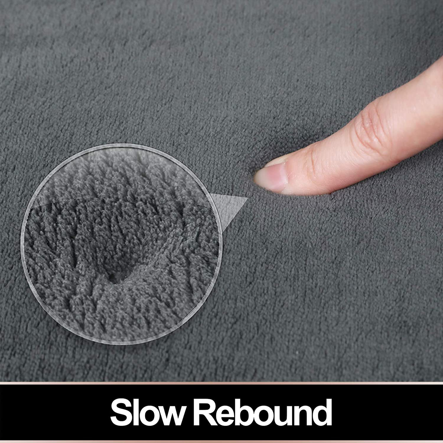 Memory Foam Bath Mat Non Slip Absorbent Super Cozy Velvet Bathroom Rug Carpet, Machine Washable