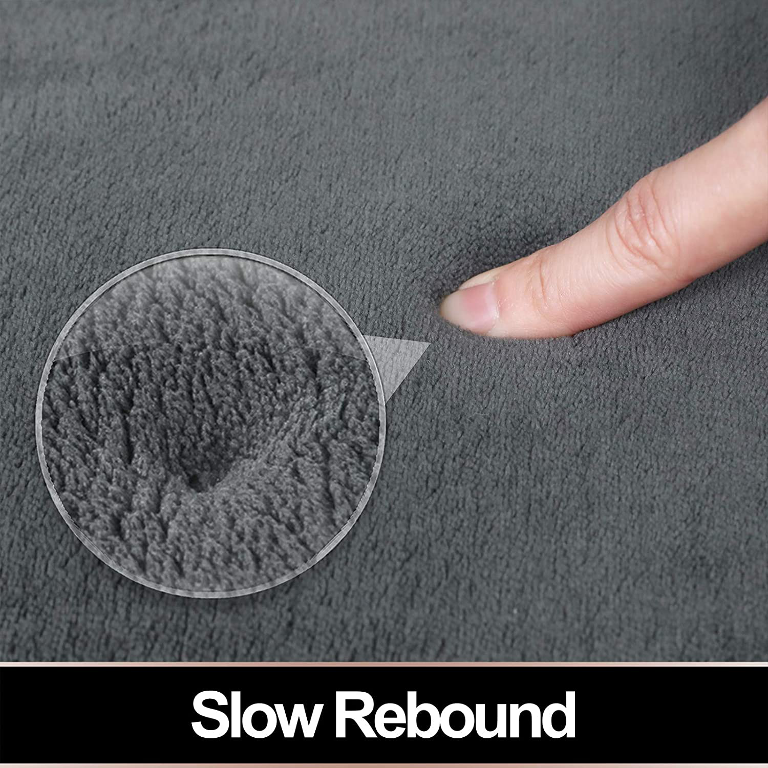 Memory Foam Bath Mat Non Slip Absorbent Super Cozy Velvet Bathroom Rug Carpet, Machine Washable
