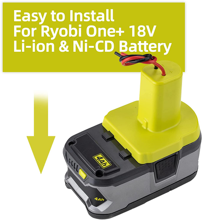 Power Wheels Adaptor for Ryobi 18V P108 P107 P102 Battery Dock Power Connector Rc car Rc Truck 12 Gauge Robotics