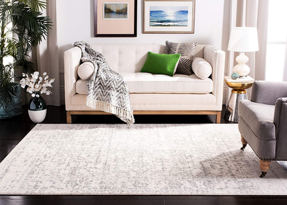Safavieh Madison Collection MAD603G Oriental Snowflake Medallion Distressed Non-Shedding Stain Resistant Living Room Bedroom Runner, 2'3" x 10' , Silver / Ivory