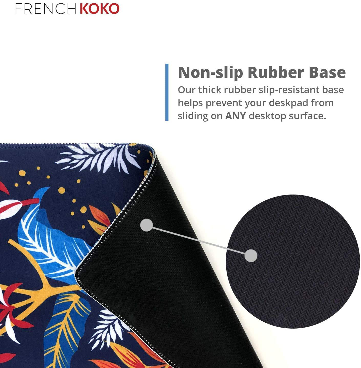 French Koko Large Mouse Pad, Desk Mat, Keyboard Pad, Desktop Home Office School Essentials College Cute Decor Big Extended Laptop Protector Computer Accessories Pretty Mousepad Women Girls XL