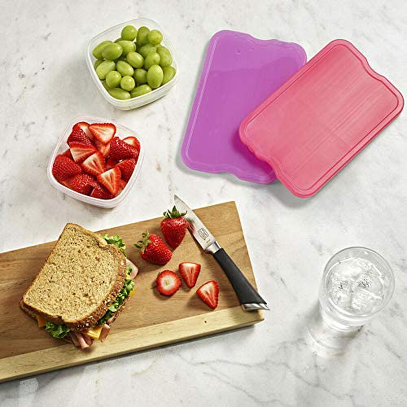 Fit + Fresh XL Cool Coolers Freezer Slim Ice Pack for Lunch Box, Coolers, Beach Bags and Picnic Baskets, Multi-Colored, 4 pack