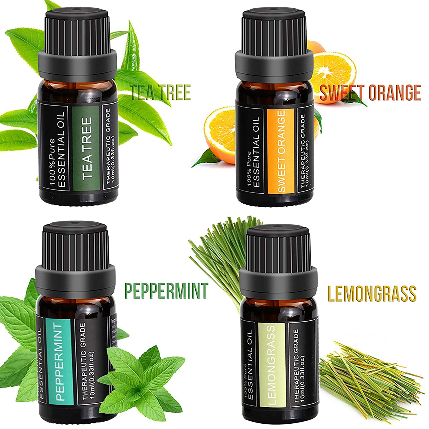 Aromatherapy Essential Oil Leather Diffuser Bracelet w/Tea Tree, Lemongrass, Orange and Peppermint -10ML/pcs, Unique Gift Ideas for Women, Girls, Friend, Mom at Anniversaries, Birthday and Christmas