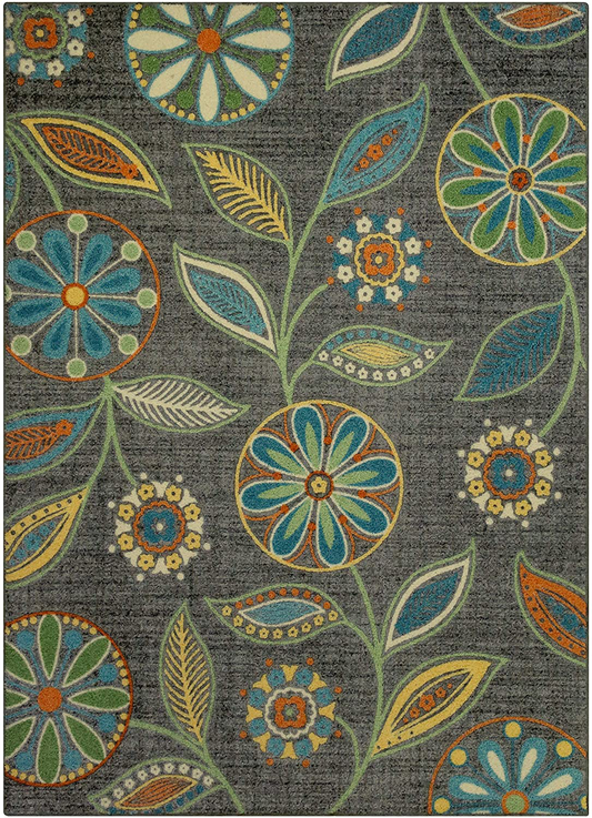 Maples Rugs Reggie Floral Kitchen Rugs Non Skid Accent Area Carpet [Made in USA], 2'6 x 3'10, Beige