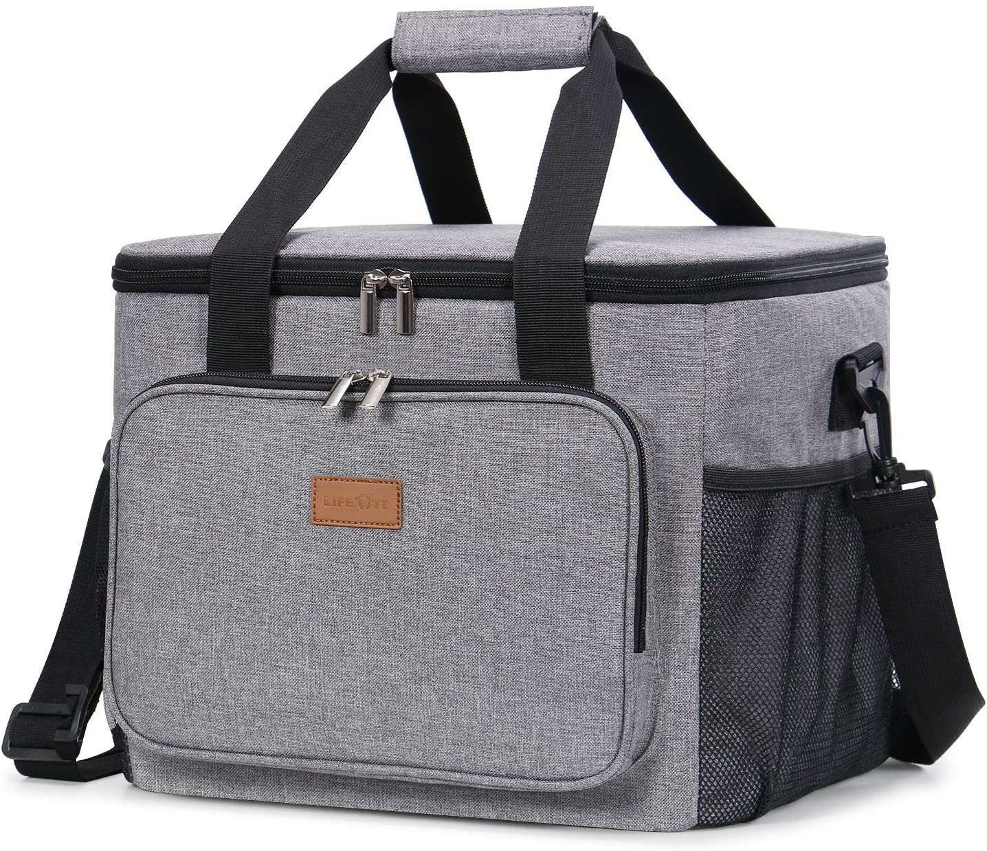 Lifewit Collapsible Cooler Bag Insulated 24L ( 40-Can ), Large Leakproof Soft Sided Portable Cooler Bag for Outdoor Travel Beach Picnic Camping BBQ Party, Grey
