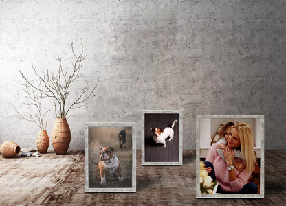 Alkerman 4x6 Picture Frames Rustic Distressed White Wood Pattern High Definition Glass for Table Top Display and Wall Mounting Photo Frame，Pack of 4