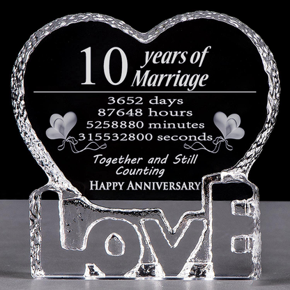 YWHL 20 Year 20th Wedding Anniversary Crystal Sculpture Keepsake Gifts for Her Wife Girlfriend Him Husband (20 Year)