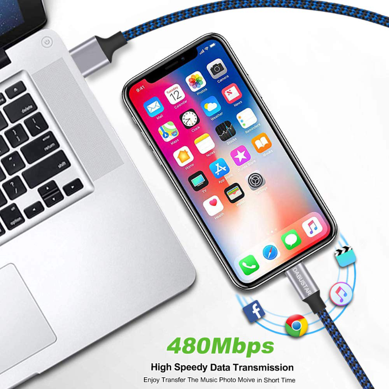 3 Pack 6FT Nylon Braided Lightening Charging Cables 