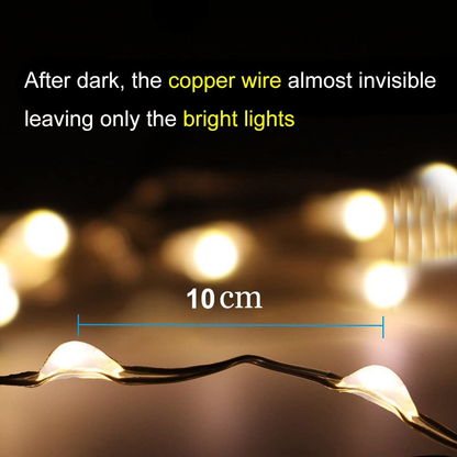 AMIR Upgraded Solar Powered String Lights, Mini 100 LED Copper Wire Lights, Fairy Lights, Indoor Outdoor Waterproof Solar Decoration Lights for Gardens, Home, Party, Halloween, Christmas (Warm White)
