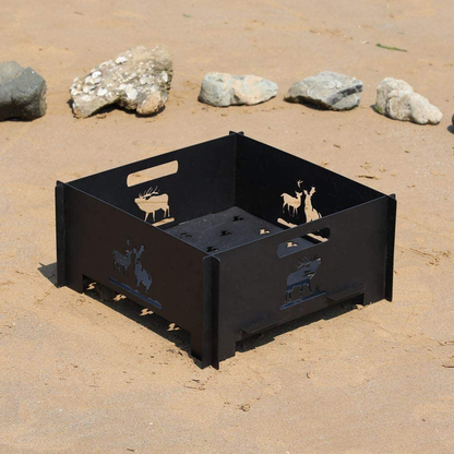 Portable Plug Fire Pit, Heavy Duty Outdoor Living FirePit for Wilderness Camping 15.8"